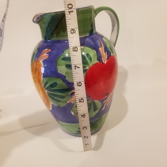Pier 1 Import Fruit handpainted jar pitcher ITALY RARE - Picture 7 of 7